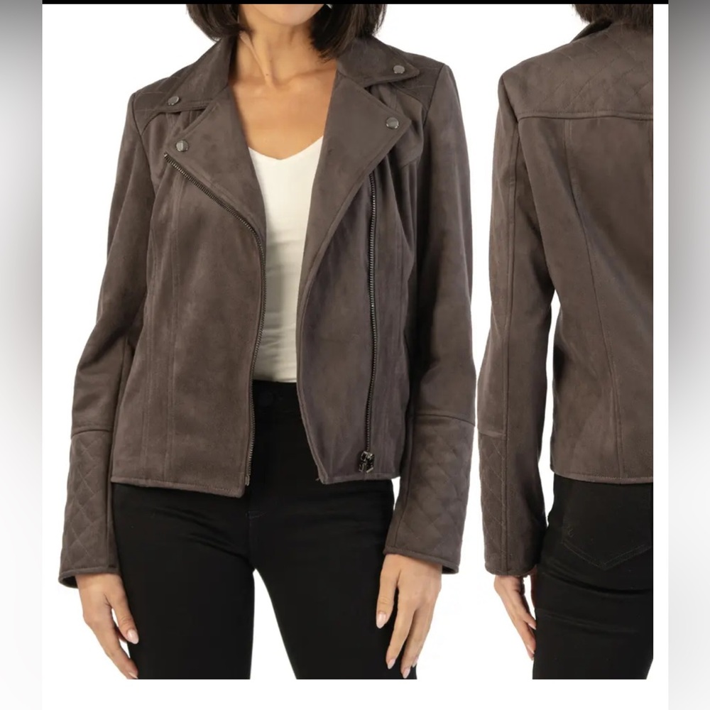 NWT KUT Marlowe Faux Suede Moto Jacket